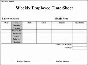Printable Weekly Time Sheets for Time Sheet Templates Free