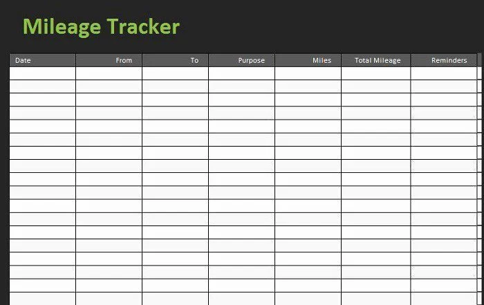 Mileage Tracker Timesheet