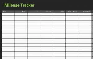 Mileage Tracker Timesheet and Free Mileage Log Templates Word Excel Template Section
